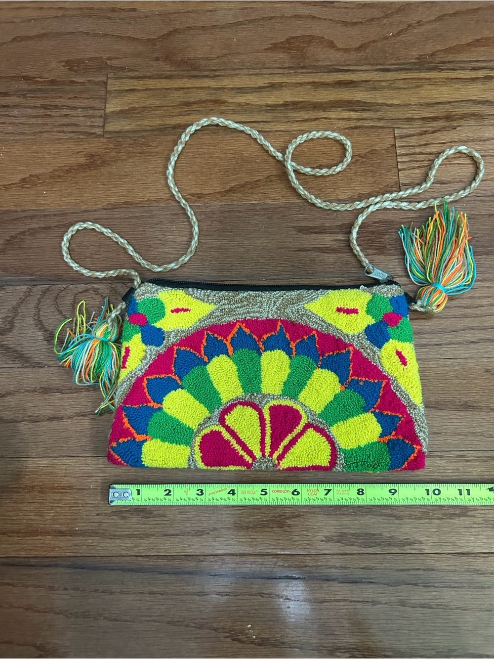 Vintage Boho Wayuu Style Crossbody Shoulder Bag Colorful Tassel Purse - Picture 2 of 7